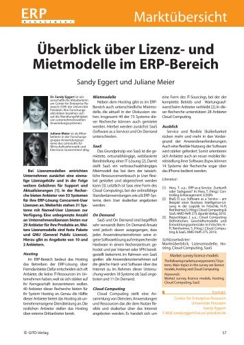 und Mietmodelle im ERP-Bereich - ERP-Management
