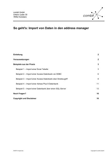 So geht's: Import von Daten in den address manager - combit GmbH