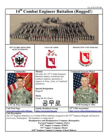 14 Combat Engineer Battalion - Headquarters, Department of the Army