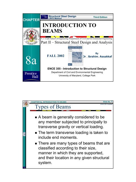 INTRODUCTION TO BEAMS Types of Beams - Assakkaf