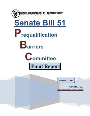 Senate Bill 51 – Prequalification Barriers Committee – Final Report