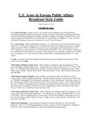 U.S. Army in Europe Public Affairs Broadcast Style Guide