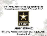 U.S. Army Accessions Support Brigade - USAREC - U.S. Army