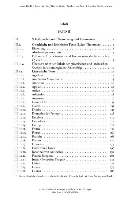 Quellen zur Geschichte des Partherreiches - Vandenhoeck & Ruprecht