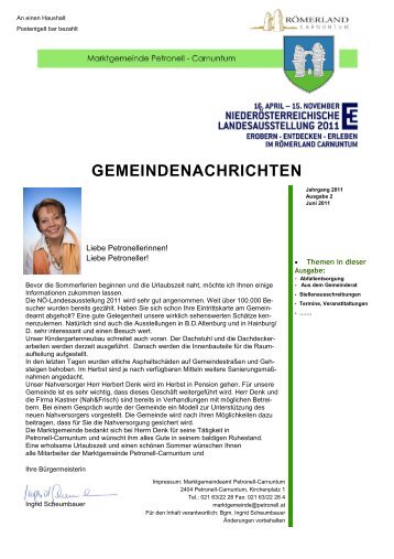 Gemeindenachrichten (2,57 MB) - Gemeinde Petronell-Carnuntum