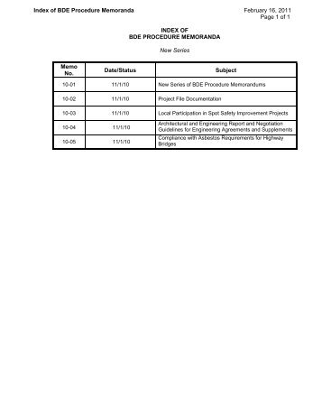 bde procedure memorandum - Illinois Department of Transportation