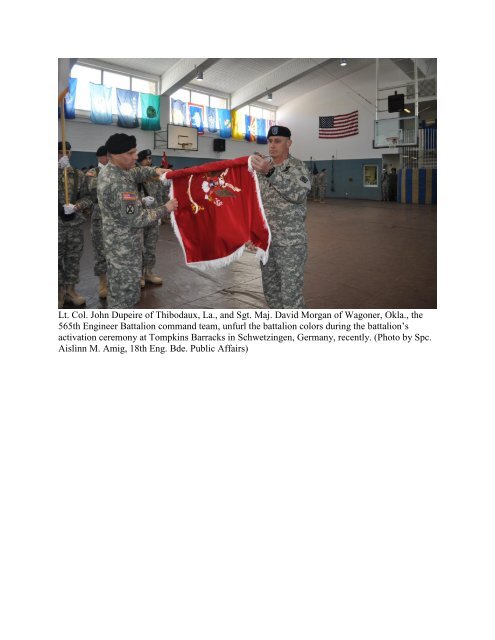 565th Eng. Bn. activates in Schwetzingen - US Army in Europe