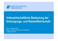 Volkswirtschaftliche Bedeutung der Entsorgungs- und ... - BDE