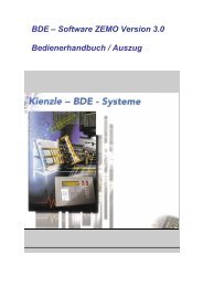 BDE – Software ZEMO Version 3.0 Bedienerhandbuch / Auszug