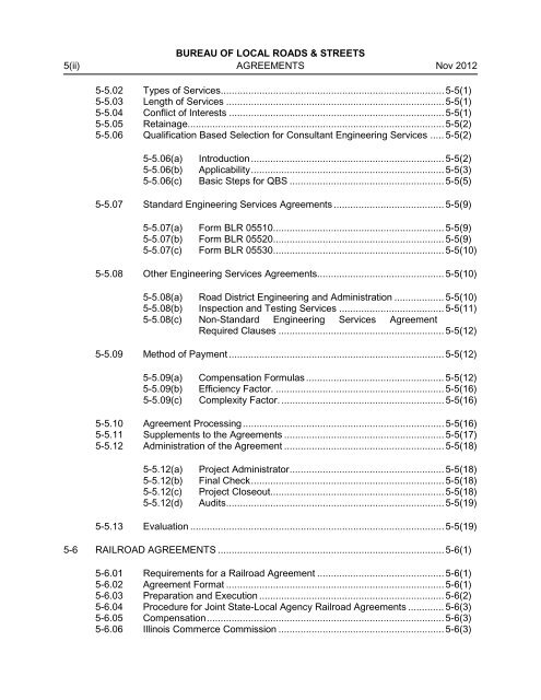Chapter Five AGREEMENTS - Illinois Department of Transportation