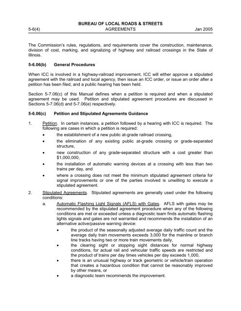 Chapter Five AGREEMENTS - Illinois Department of Transportation