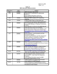 March 27, 2009 Page 1 of 3 Index of BDE Information ...