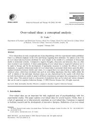 Over-valued ideas: a conceptual analysis - Dr David Veale