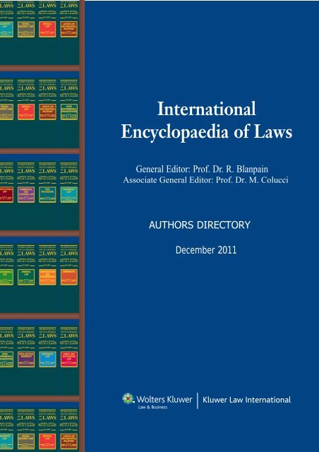 Preface - International Encyclopaedia of Laws
