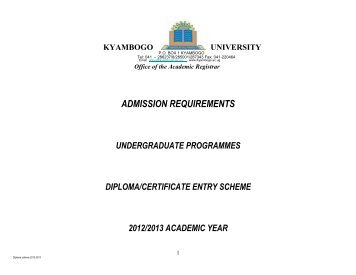 ADMISSION REQUIREMENTS - Kyambogo University