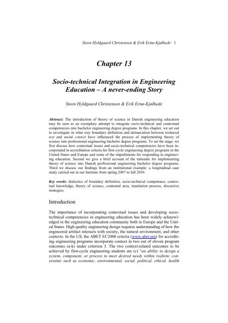 Chapter 13 Socio Technical Integration In Engineering Education