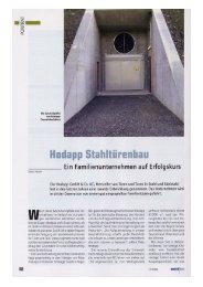 Pressetext aus Metallbau 07/2005 - Hodapp