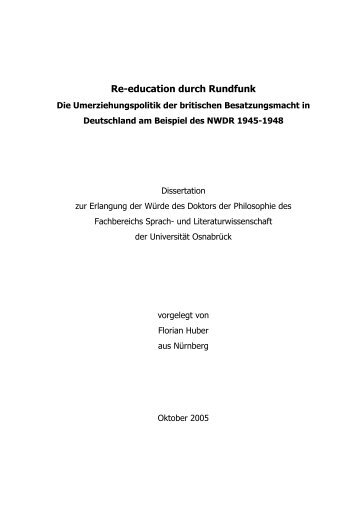 Re-education durch Rundfunk - repOSitorium - Universität Osnabrück