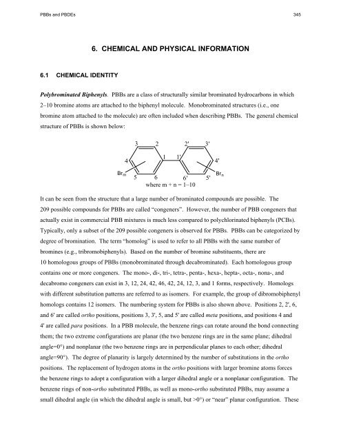 toxicological profile for polybrominated biphenyls - ATSDR