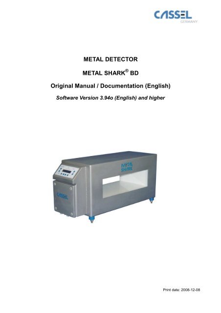 Metal Detector Metal Shark Bd Original Manual Mcr