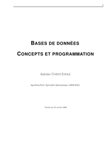 BASES DE DONNÉES CONCEPTS ET PROGRAMMATION - LRI