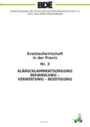 1. Entsorgung von Klärschlamm - BDE