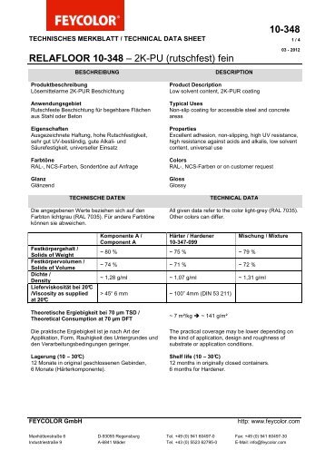 10-348 RELAFLOOR 10-348 – 2K-PU (rutschfest ... - Feycolor GmbH
