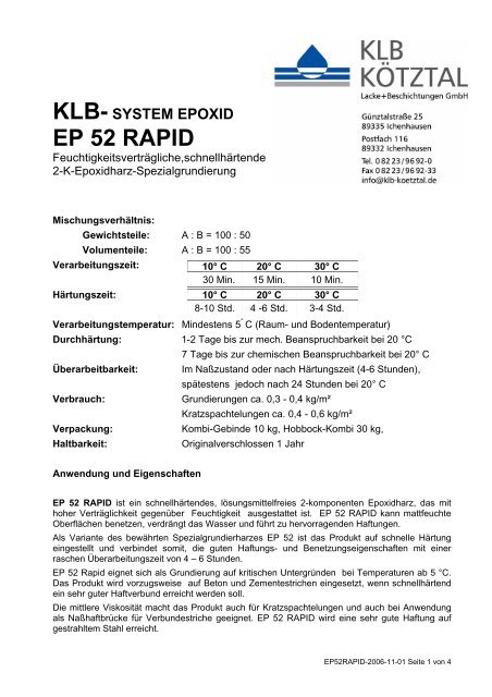 klb-system epoxid ep 52 rapid - Korodur