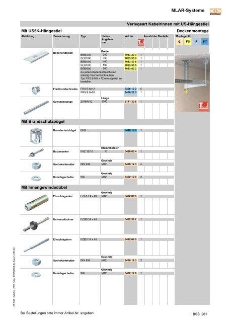 Broschüre / OBO / Katalog BSS MLAR Systeme