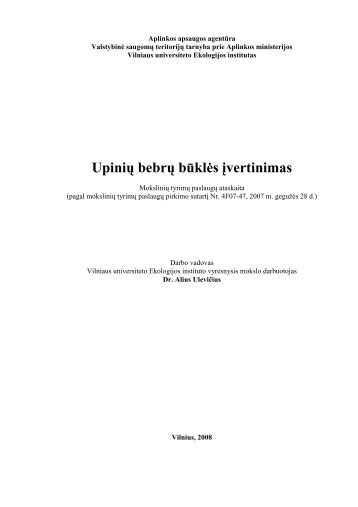 Upinių bebrų būkl - Aplinkos apsaugos agentūra