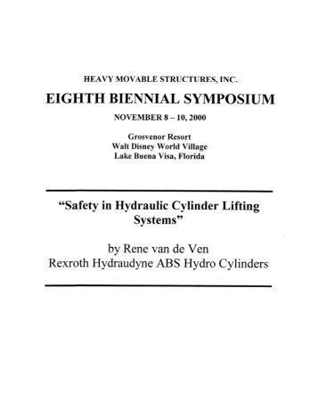 Safety in Hydraulic Cylinder Lifting Systems - Heavy Movable ...