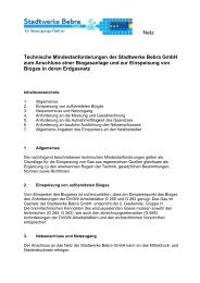 Technische Mindestanforderungen der Stadtwerke Bebra GmbH ...