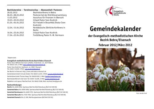 Februar 2012Termine der Gemeinde Bebra