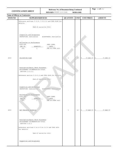 draft beb rfp - TACOM Procurement Network - U.S. Army