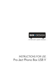 Pro-Ject Phono Box USB V Manual - Pro-Ject Audio Systems