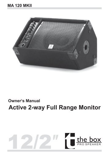 Owner's Manual • the box pro speaker • MA 120 MKII