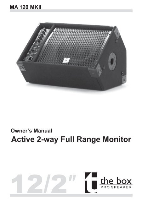 Owner S Manual The Box Pro Speaker Ma 1 Mkii