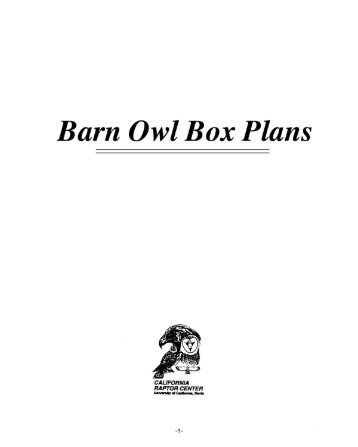 Barn Owl Box Plans - UC Davis School of Veterinary Medicine