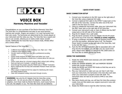 VOICE BOX - Electro-Harmonix