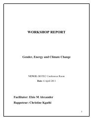 WORKSHOP REPORT Gender, Energy and ... - ENERGIA Africa