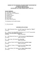 Nashville.gov - Beer Board - Meeting Agenda - August 25, 2010