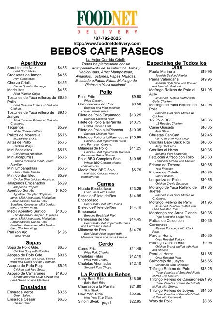 BEBOS CAFE PASEOS - About Food Net