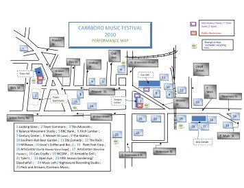 2010 Performance Map and Schedule (pdf) - Carrboro Music Festival