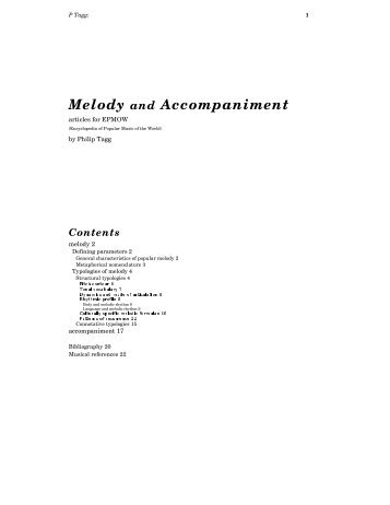 Melody and Accompaniment - Philip Tagg