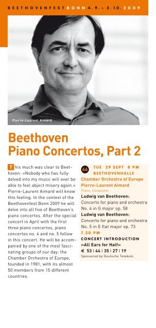 Programme 2009 (PDF) - Beethovenfest Bonn