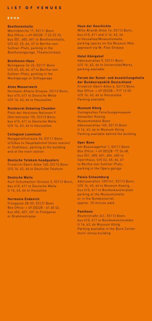 Programme 2009 (PDF) - Beethovenfest Bonn