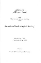 Abstracts - American Musicological Society