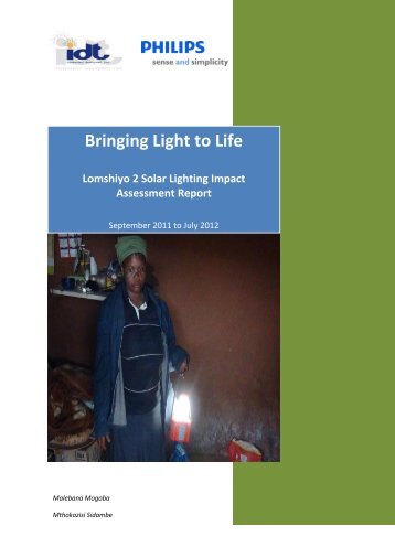Bringing Light to Life Lomshiyo 2 Solar Lighting Impact Assessment ...