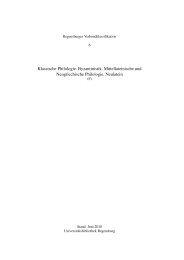 Klassische Philologie. Byzantinistik. Mittellateinische und ... - RVK