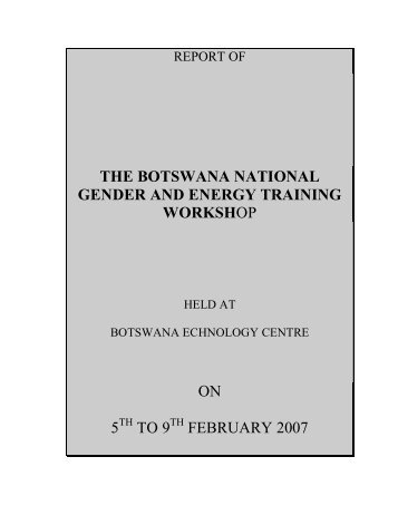 The Botswana Gender and Energy Training Workshop - HEDON ...